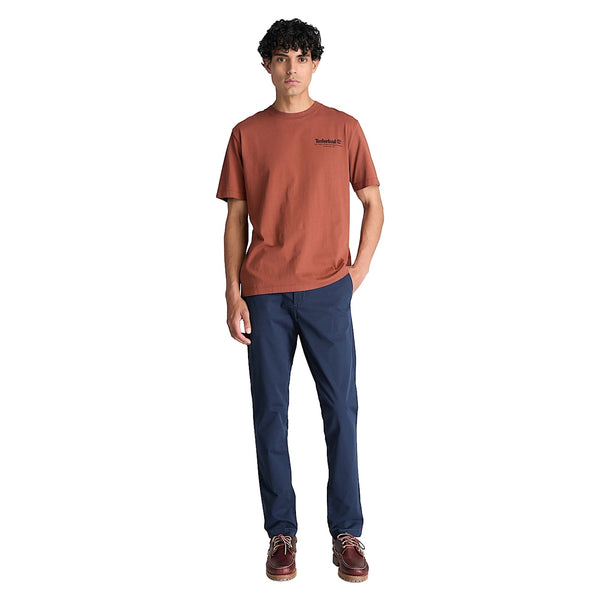 Pantaloni Uomo Chino Slim Claremont Blu scuro modello intero frontale