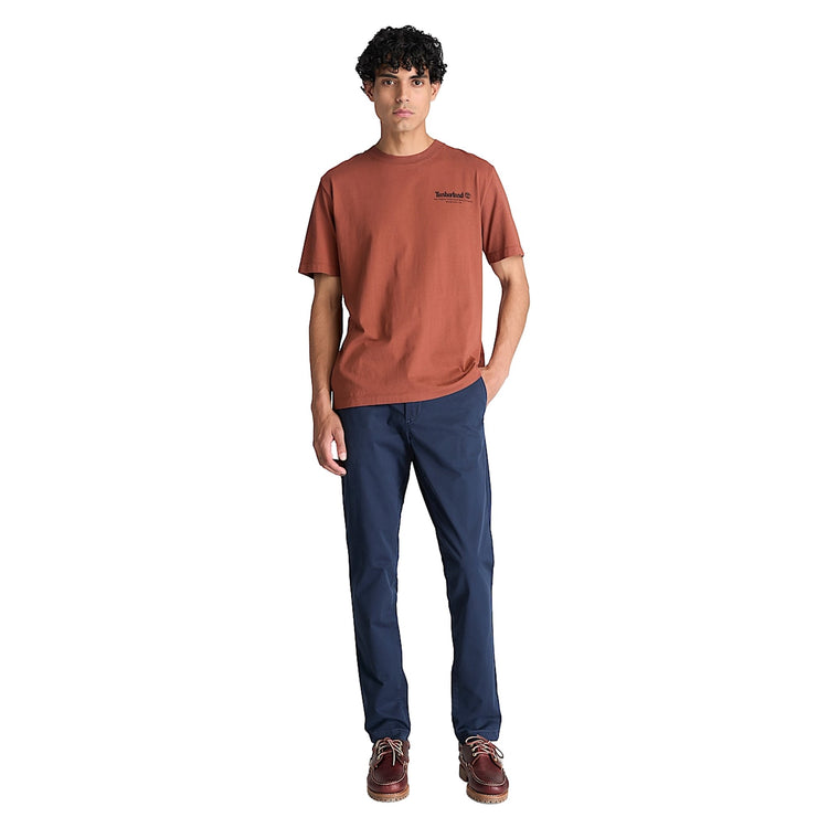 Pantaloni Uomo Chino Slim Claremont Blu scuro modello intero frontale
