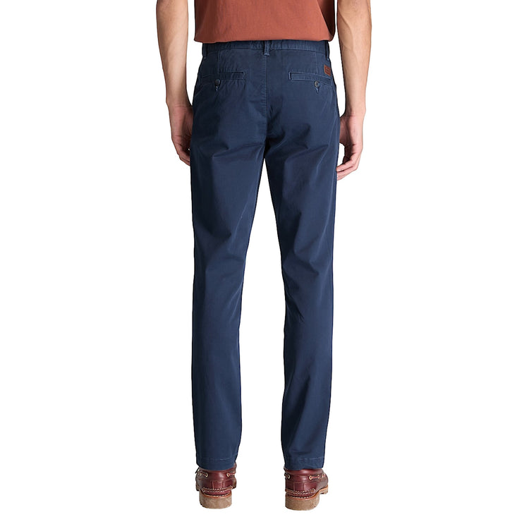 Pantaloni Uomo Chino Slim Claremont Blu scuro modello retro
