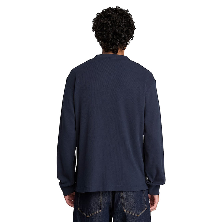 Maglia Uomo a nido d'ape Wharf River Blu scuro modello retro