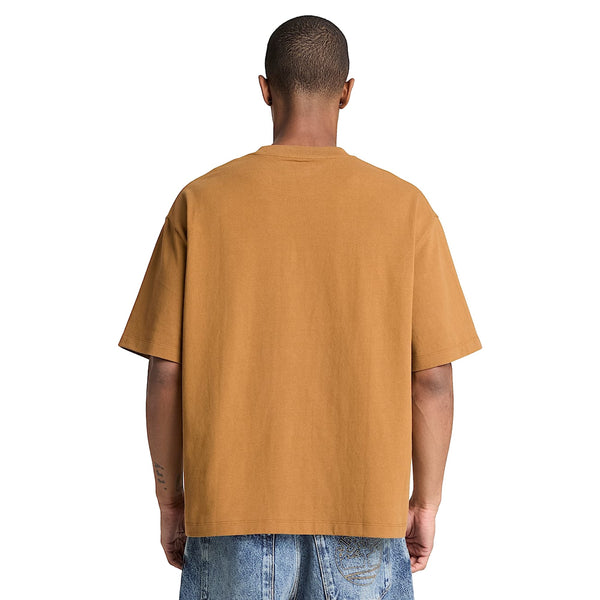 T-shirt Uomo Rugged Boot Giallo scuro, modello retro