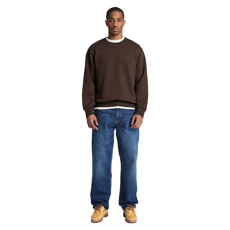 Jeans Uomo vestibilità comoda blu scuro modello intero frontale