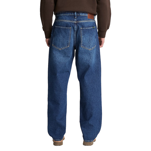 Jeans Uomo vestibilità comoda blu scuro, modello retro