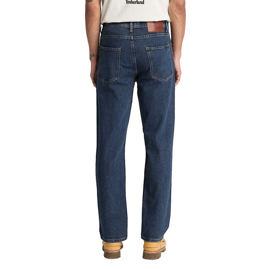 Pantalone Uomo in denim blu a gamba dritta modello retro