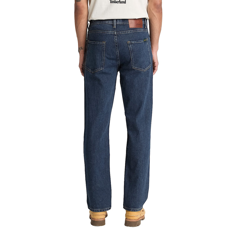 Pantalone Uomo in denim blu a gamba dritta modello retro