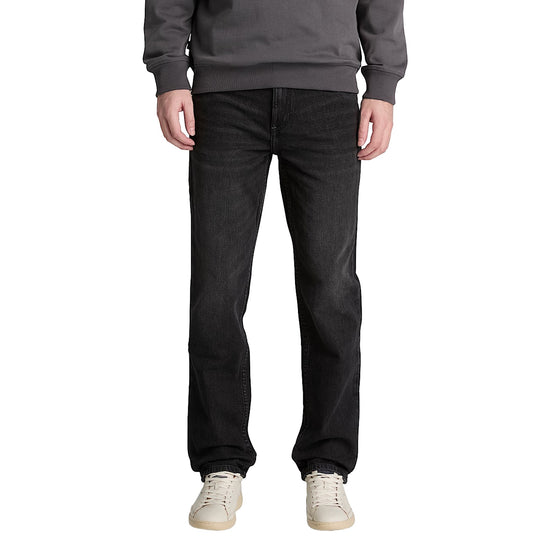 Pantalone Uomo in denim nero a gamba dritta modello frontale