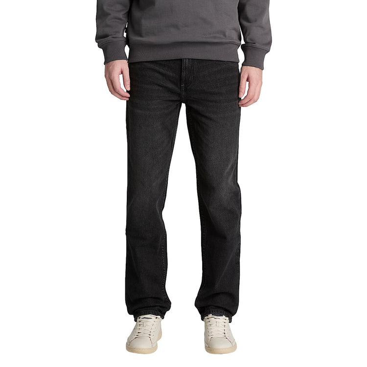 Pantalone Uomo in denim nero a gamba dritta modello frontale