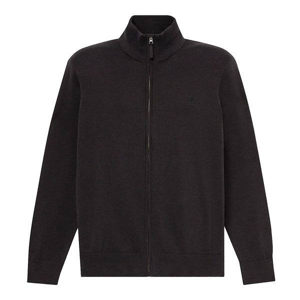 Maglione Uomo con zip intera Nero