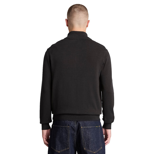 Maglione Uomo con zip intera Nero modello retro
