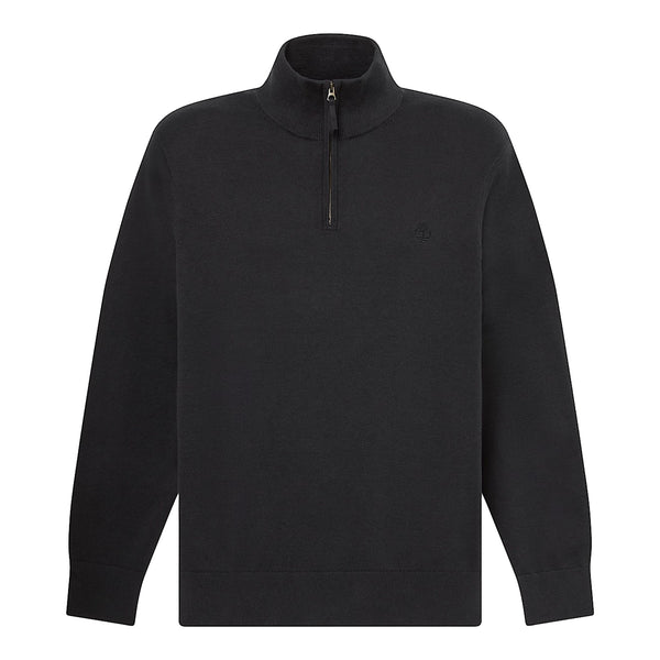 Maglione Uomo Williams River con zip 1/4 Nero