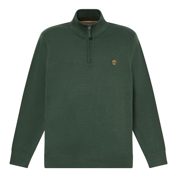 Maglione Uomo Williams River con zip 1/4 Verde