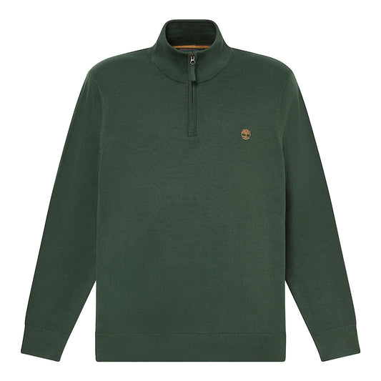 Maglione Uomo Williams River con zip 1/4 Verde