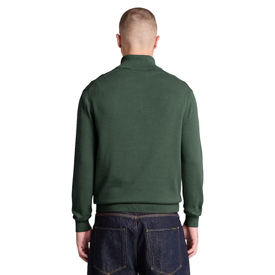 Maglione Uomo Williams River con zip 1/4 Verde modello retro