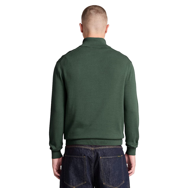 Maglione Uomo Williams River con zip 1/4 Verde modello retro