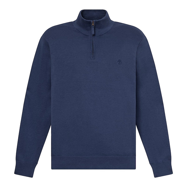 Maglione Uomo Williams River con zip 1/4 Blu