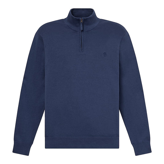 Maglione Uomo Williams River con zip 1/4 Blu