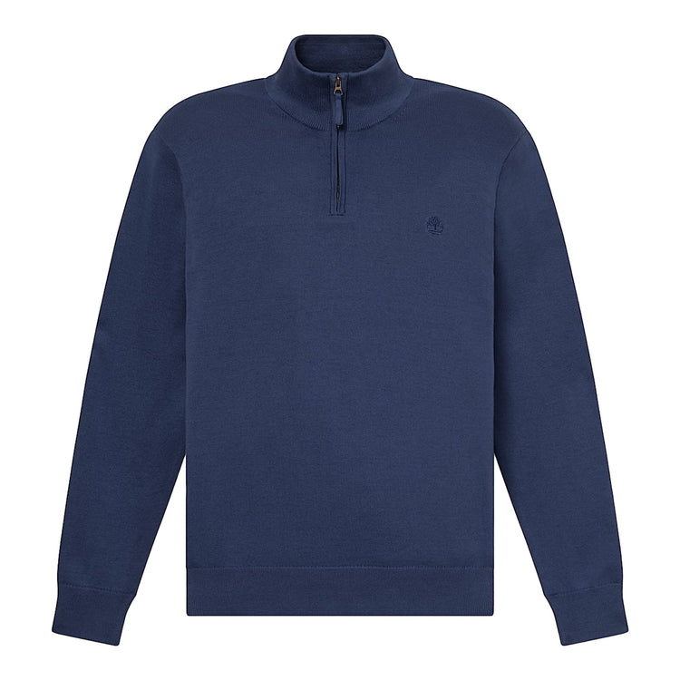 Maglione Uomo Williams River con zip 1/4 Blu