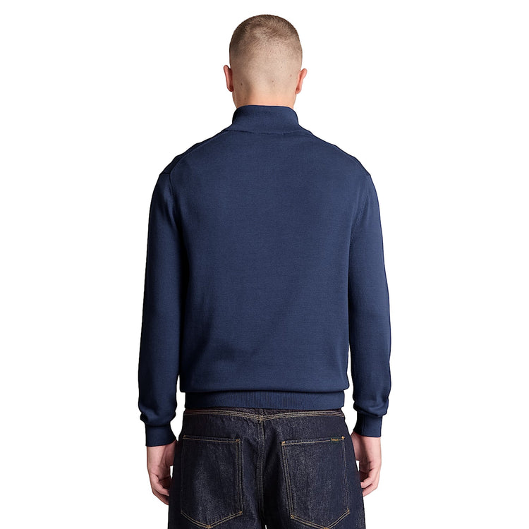 Maglione Uomo Williams River con zip 1/4 Blu modello retro