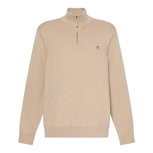 Maglione Uomo Williams River con zip 1/4 Beige chiaro