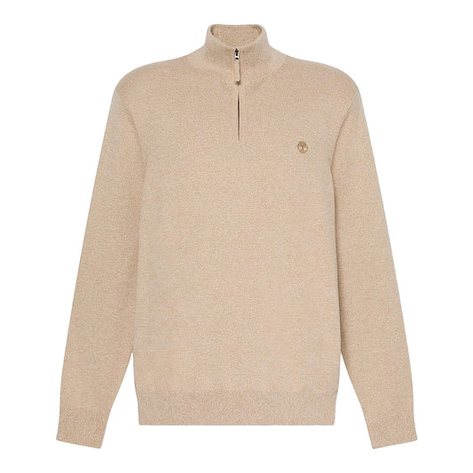 Maglione Uomo Williams River con zip 1/4 Beige chiaro