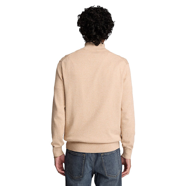 Maglione Uomo Williams River con zip 1/4 Beige chiaro modello retro