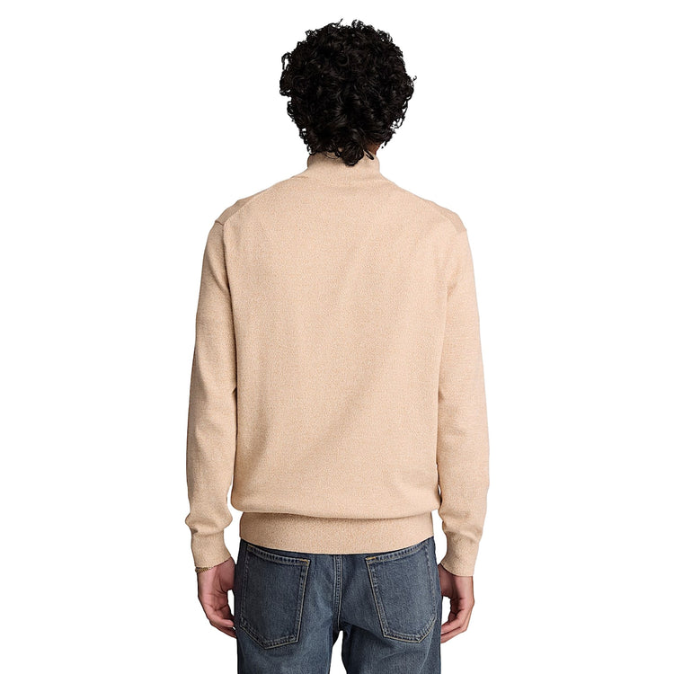 Maglione Uomo Williams River con zip 1/4 Beige chiaro modello retro