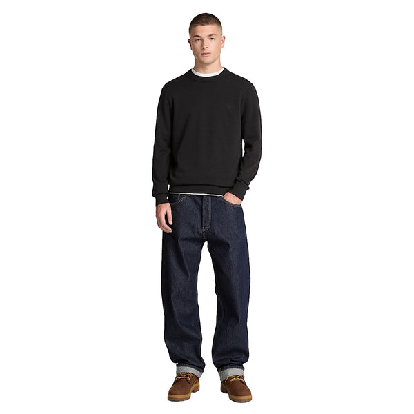 Maglione girocollo Uomo Williams River Nero modello intero frontale