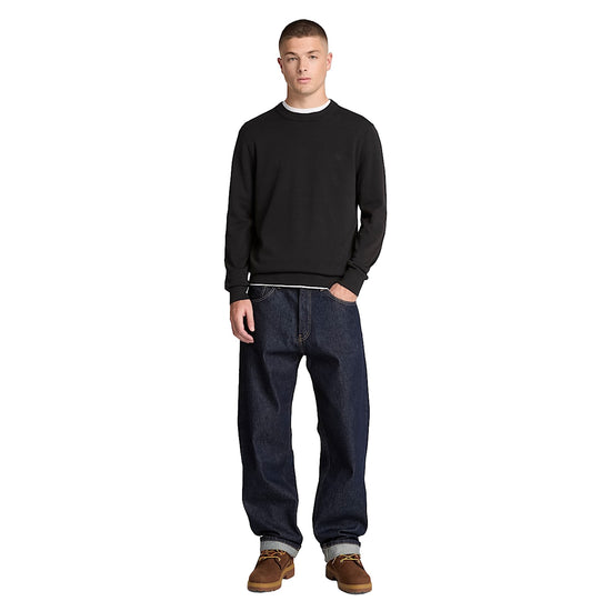 Maglione girocollo Uomo Williams River Nero modello intero frontale