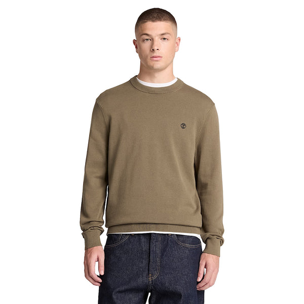Maglione girocollo Uomo Williams River Verde scuro modello frontale