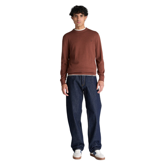 Maglione girocollo Uomo Williams River Marrone chiaro, modello frontale intero