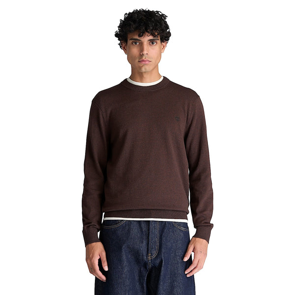Maglione girocollo Uomo Williams River Marrone modello frontale