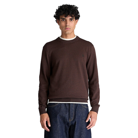 Maglione girocollo Uomo Williams River Marrone modello frontale