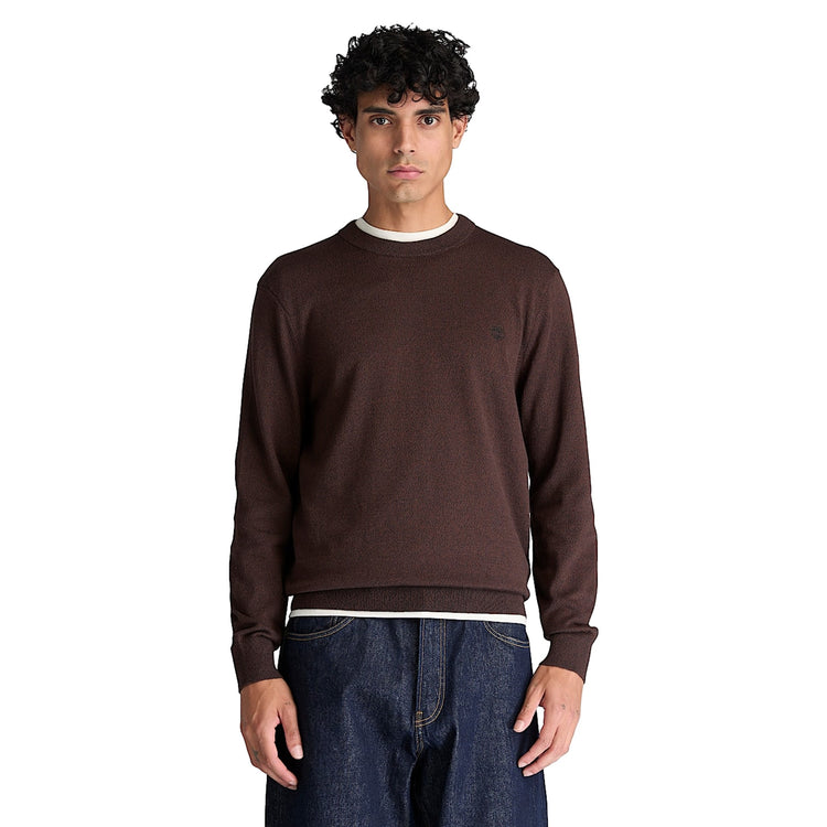 Maglione girocollo Uomo Williams River Marrone modello frontale
