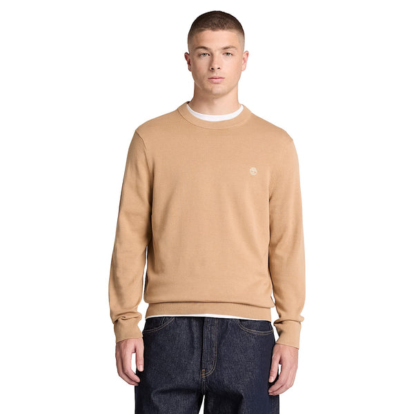 Maglione girocollo Uomo Williams River Beige modello frontale