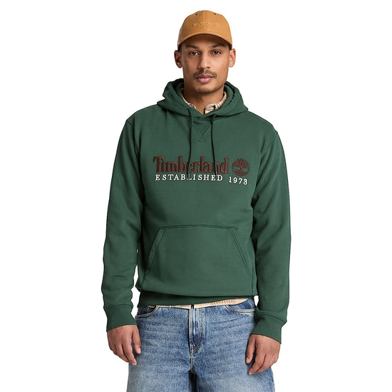 Felpa Uomo con logo Established 1973 Verde modello frontale