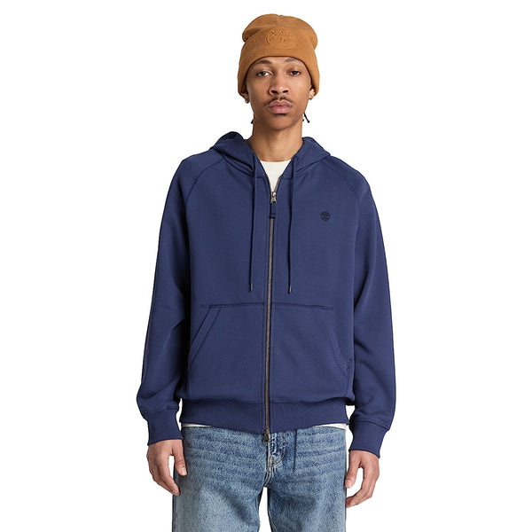 Felpa Uomo Exter River con zip Blu modello frontale