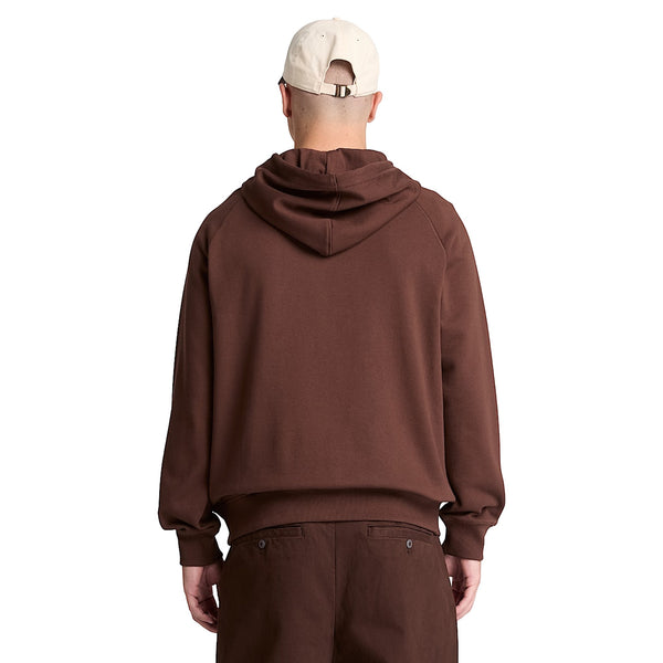 Felpa Uomo Exter River con zip Marrone modello retro