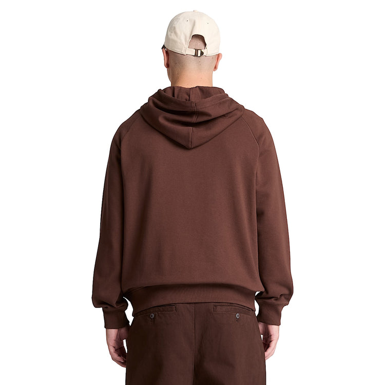 Felpa Uomo Exter River con zip Marrone modello retro