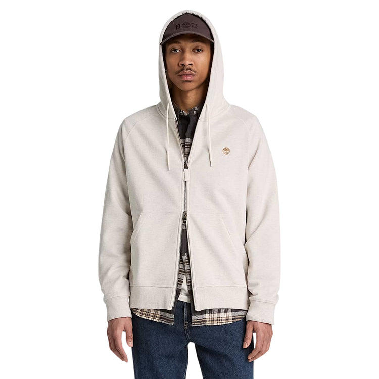 Felpa Uomo Exter River con zip Beige modello frontale