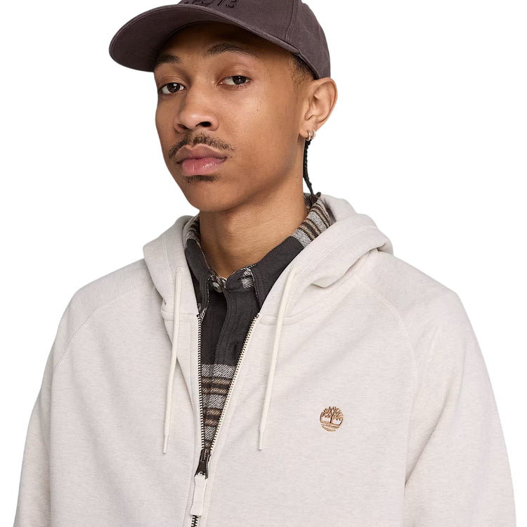 Felpa Uomo Exter River con zip Beige modello frontale ravvicinato