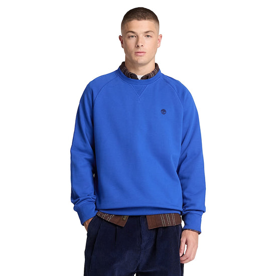 Felpa girocollo Uomo Exeter River Blu chiaro modello frontale