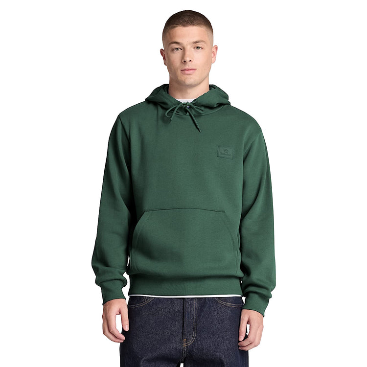 Felpa Uomo con logo piccolo in silicone Verde modello frontale