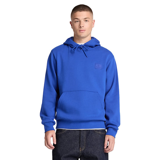 Felpa Uomo con logo piccolo in silicone Blu modello frontale
