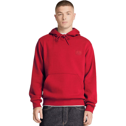 Felpa Uomo con logo piccolo in silicone Rosso modello frontale