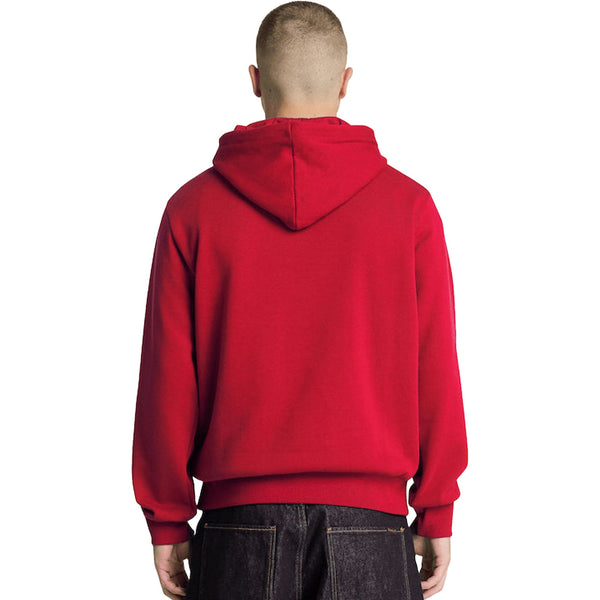 Felpa Uomo con logo piccolo in silicone Rosso modello retro
