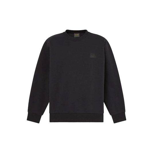 Felpa girocollo Uomo con logo in silicone Nero