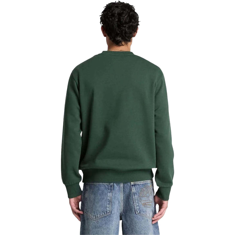 Felpa girocollo Uomo con logo in silicone Verde modello retro