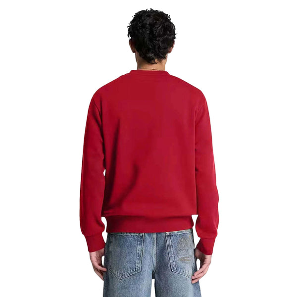 Felpa girocollo Uomo con logo in silicone Rosso modello retro