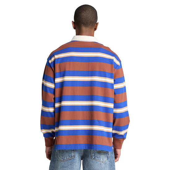 Polo Rugby Uomo manica lunga a righe modello retro