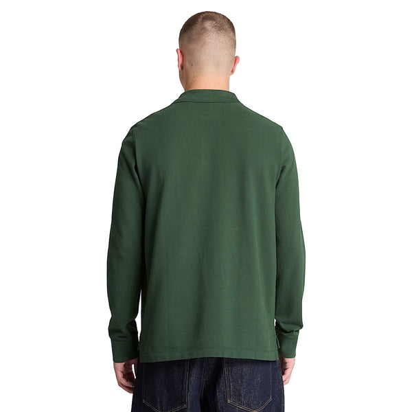 Polo Uomo manica lunga Millers River Verde modello retro